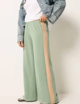 Women's Petite Scuba Wide Leg Trousers in Light Green Size: 8S - Light Green - Size: 8S - PixieGirl - FashionsVida