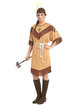 Sexy Indianerin Squaw Damenkostüm beige-braun - KARNEVAL-MEGASTORE - FashionsVida