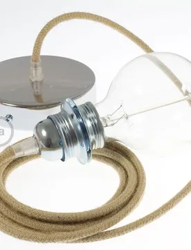 Cables Lampe Suspendue Pendel Pour Abat-jour Rn06 1 M Beige / Chrome Plated One Size - Creative - FashionsVida