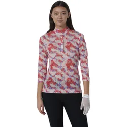 Polo Breeze Mesh 3/4 S, coral/blau l