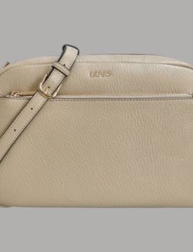 Borsa Tracolla Camera Case Effetto Bottalato con Zip Sabbia
