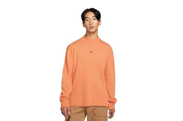 Long-Sleeve Mock Neck Top - Sweatshirt-Crewneck - orange - Herren - Size: M