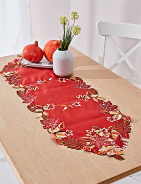 Tischläufer "Blätter" mit Cut-outs 120x40 cm