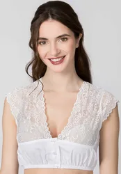 Dirndlbluse Aveline (weiss, Gr. 46) von für Damen, Oberteile, 70% Baumwolle, 20% Polyester, 10% Polyamid