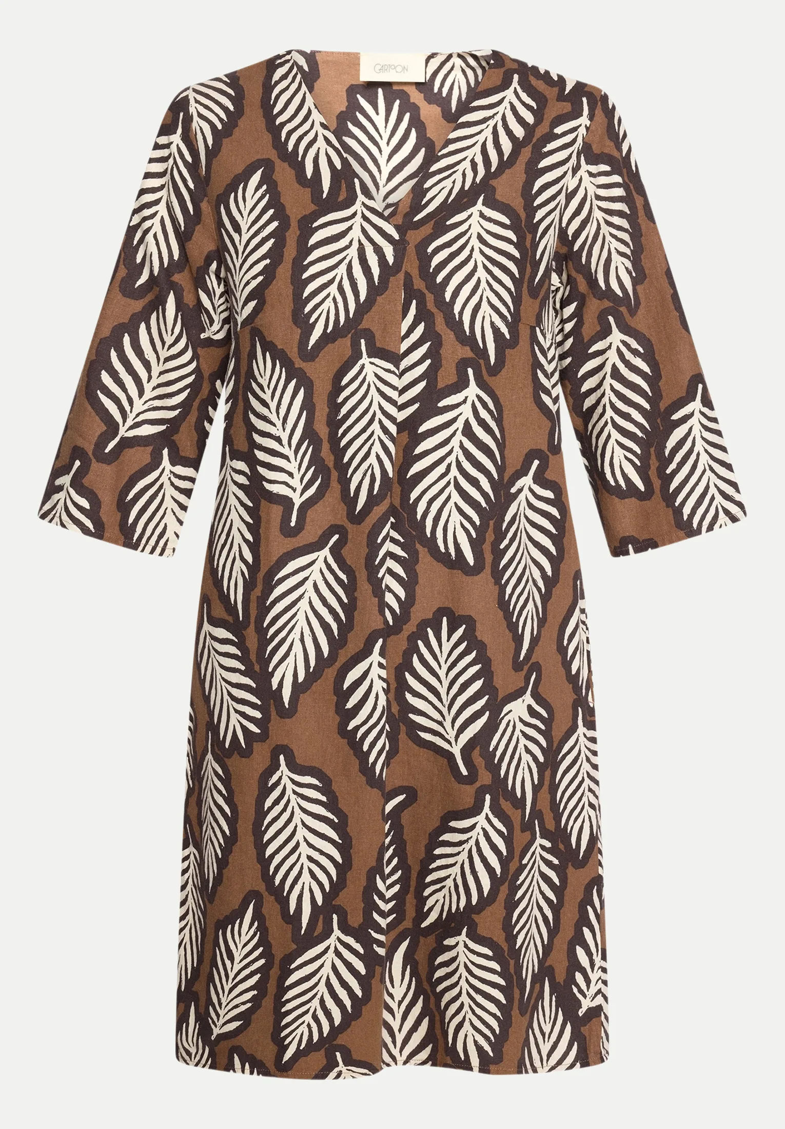 Sommerkleid mit Allover-Print Braun 40 - Cartoon - FashionsVida
