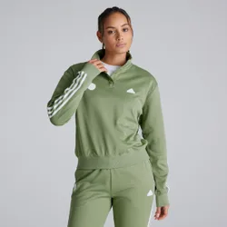 Manchester United x Womens Iconic Wrapping 3-Stripes Snap Track Top Green M