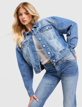 Denim Jacket - Damen, Blau - female - Size: S - Unlike Humans - FashionsVida