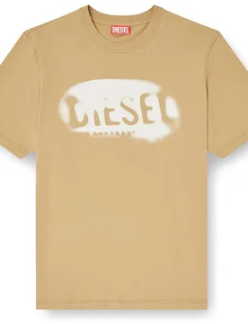Camiseta de hombre de manga corta y algodón con logo desvaído - Diesel - FashionsVida
