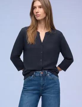 Shirt im Tunika-Look female Blau