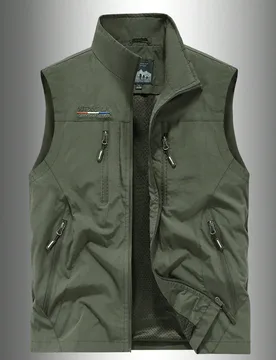 Chaleco utilitario multifuncional para hombre, chaqueta casual de primavera/verano para pesca, fotografía y deportes con múltiples bolsillos - Shein - FashionsVida