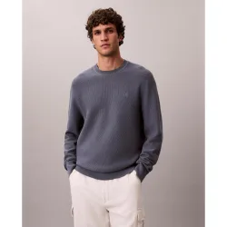 Jersey Hombre de algodón texturizado con cuello redondo