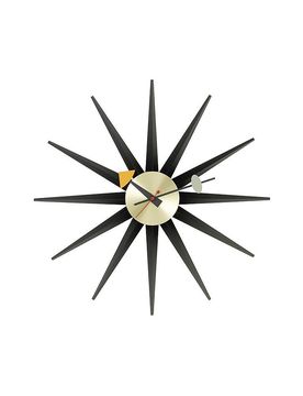 Reloj de pared Sunborst Clock 47cm (Latón/Negro) negro