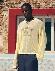 Pull En Mesh Imprimé S Jaune