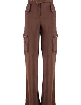 Women's Embellished-Button Cargo Trousers