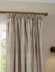 Hebden Striped Pencil Pleat Curtains Brown Mix