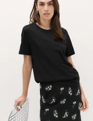 Pure Cotton Everyday Crew Neck T-Shirt Black female