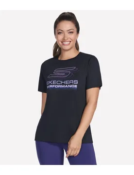 Velocity Damen T-Shirt, schwarz S - Skechers - FashionsVida