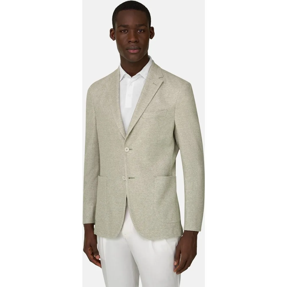 Chaqueta microestructura de mezcla de lino y algodón b je - Boggi Milano - FashionsVida