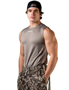 Nahtloses Tank Top Power - Marron - male - Size: XL