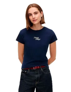 T-shirt à Manches Courtes Ww0ww51608 Dark Blue M
