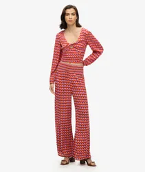 Superdry Damen Rosa und Weiß Strandhose Bedruckt, Größe: 36