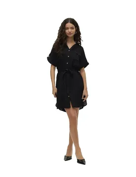 Robe Courte à Manches Courtes Bumpy Black M