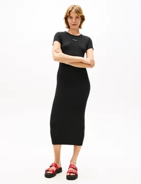TJW SCRIPT LABEL MIDI DRESS EXT female - XS - FashionsVida