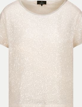 T-Shirt mit Pailletten Weiß 40