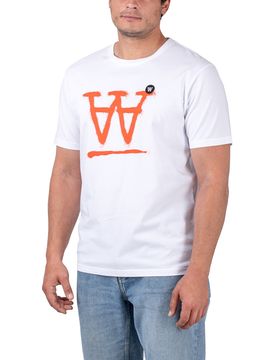 Ace Tee White / Orange Print S Herren