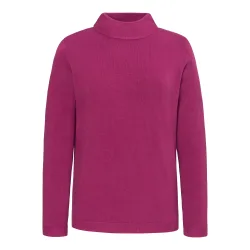 Stehbund-Pullover „Cashmerelike“ L pink