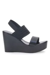 Sandali Neri Con Zeppa Made in Italy Cafe' Cost 2 39