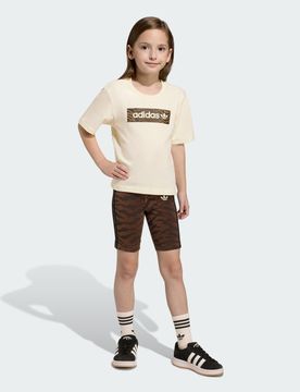 Set maglietta e pantaloncini da ciclismo AOP 4-5A Cream White / Night Brown