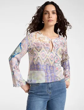 Blusa de mujer con estampado bandana - Elena Miró - FashionsVida