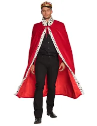 Herrenkostüm Königs-Umhang rot-weiss 130cm