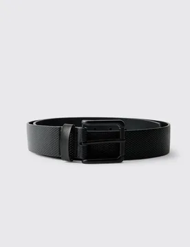 Mens Embossed Textured Belt - Black - Size Small/medium - boohooMAN - FashionsVida