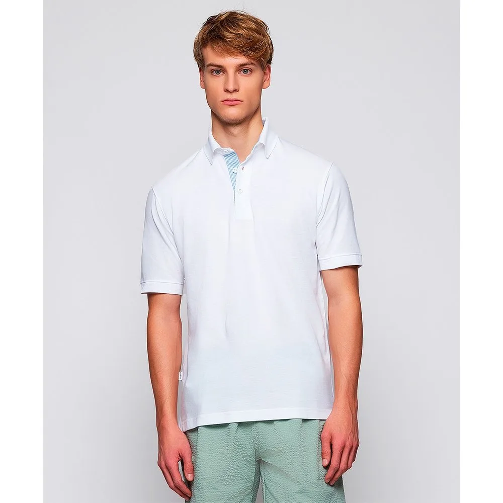 Polo de hombre manga corta de piqué sin bolsillo - Mirto - FashionsVida