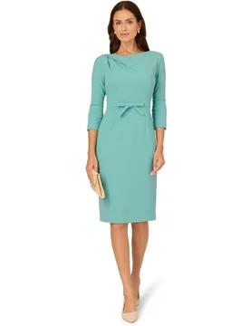 Vestido midi con manga francesa de mujer - Adrianna Papell - FashionsVida