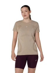 Camiseta de running sin costuras Road para mujer camel S