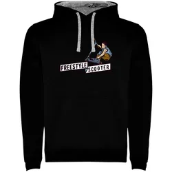 Sweat à Capuche Freestyle Scooter Two-colour Black / Grey L ,Femme