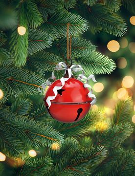 Weihnachtshänger Glöckchen aus Metall rot