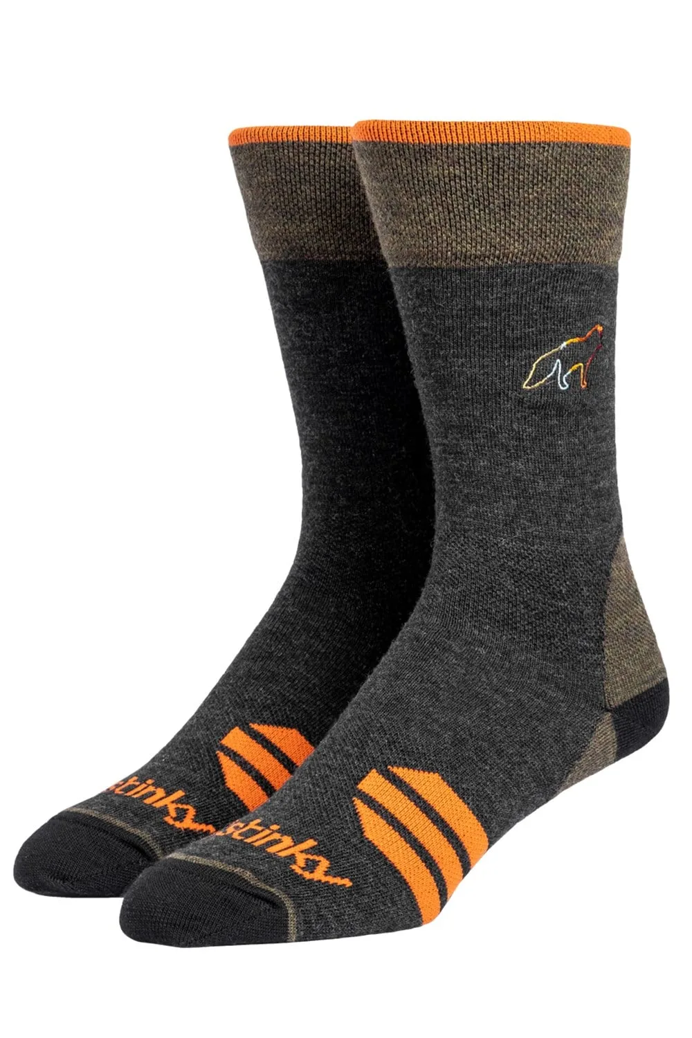 Fox Crew Grey Unisex Socks - - Size: L-XL - Stinky Socks - FashionsVida