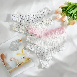 Piezas Bragas con estampado floral ribete en forma de lechuga