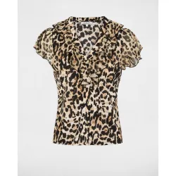 Camiseta de mujer voile cuello en V