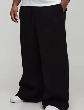 Herren Plus Basic Extreme Wide Leg Jogginghose Black Größe 5XL - boohooMAN - FashionsVida