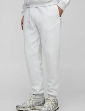 Herren Basic Regular Fit Jogginghose Grey Marl Größe Small - boohooMAN - FashionsVida