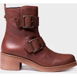 Botines de mujer de piel con cremallera