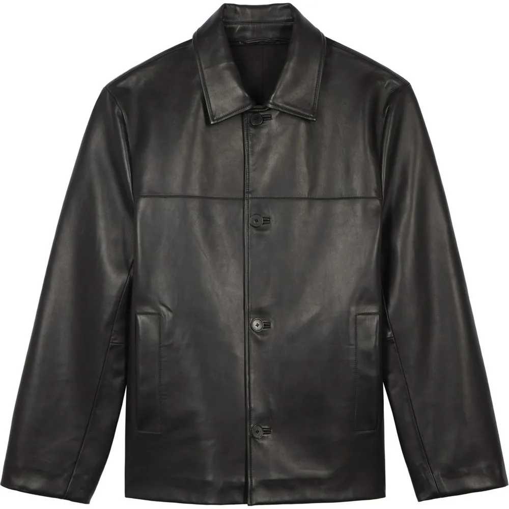 Chaqueta de cuero con botones - The Kooples - FashionsVida
