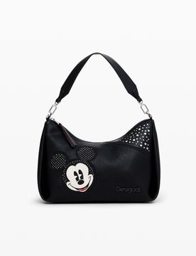 Sac à main Mickey et pois, PolyurÉThane, Noir, U