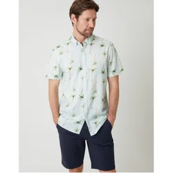 Mens Regular Fit Short Sleeve Shirt In Sky Blue - Size Medium