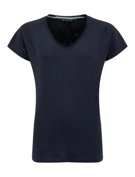 Weird Fish Milne Jersey Dobby T-Shirt Size 8 - offers all-offers offers womens-2-for-40-tees offers womens-offers sale all-sale sale womens women wome - Navy - FashionsVida